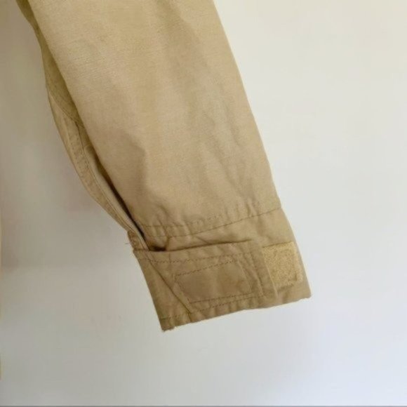 Vintage 80s Woolrich Tan Plaid Flannel Lined Hooded Anorak Utility Jacket Medium - Picture 8 of 16